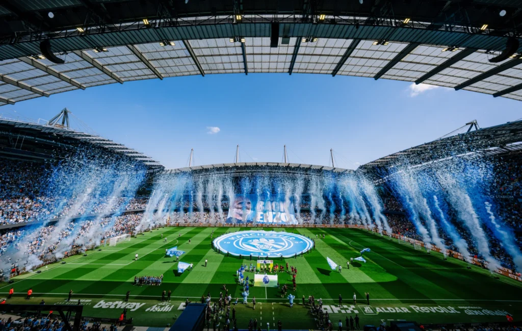 Etihad Stadium full of fans on match day